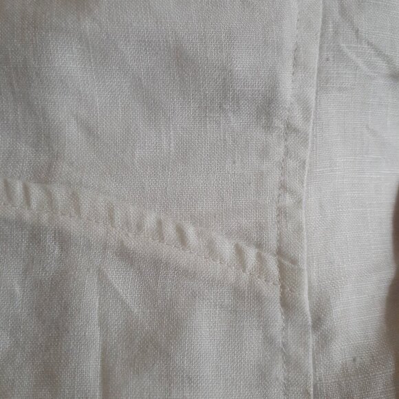 Chico's Women's Size Small (O) White Floral 100% Linen Open Draped Blazer - Picture 14 of 14